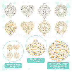 80 шт. 8 стиля долговечных позолоченных латунных соединительных подвесок KK-HY0003-74