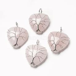 Природного розового кварца подвески G-G713-F02