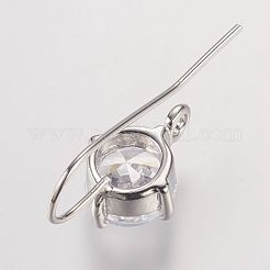 Долговечные латунные кубические крючки для серьги из циркония&nbsp;X-KK-P085-01P-NR