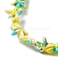 Hilos de perlas sintéticas teñidas de turquesa&nbsp;G-P507-04G
