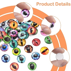 60шт полукруглые стеклянные кабошоны с глазом GGLA-FS0001-16A