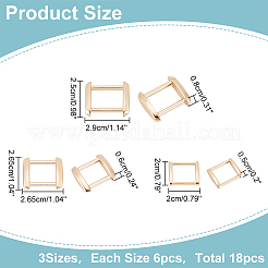 18 шт. 9-х стильное прямоугольное кольцо-пряжка из цинкового сплава DIY-WR0002-59