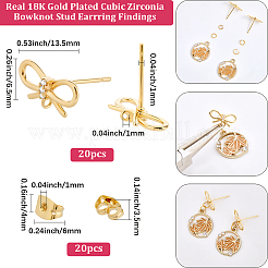 10 шт. латунные серьги-гвоздики&nbsp;KK-BBC0022-25