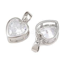 Breloques de zircone cubique clair pavés en laiton&nbsp;CU-CBAA571-06P