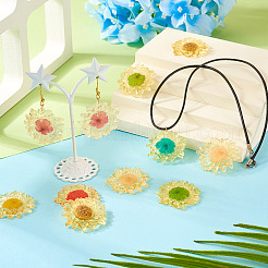 14шт 7 цвета подвески из полупрозрачной смолы&nbsp;RESI-TA0003-40