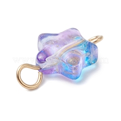 10 шт. 10-цветные прозрачные стеклянные подвески-звездочки с распылительной покраской&nbsp;PALLOY-JF03036