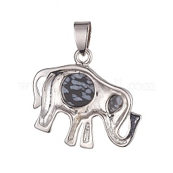 Подвески из синтетического снежного обсидиана&nbsp;G-XCP0001-48