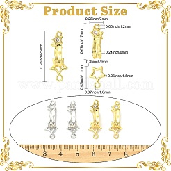 6 pz 2 colori ottone micro pavé zirconia cubica trasparente fermagli ad incastro&nbsp;KK-CJ0005-91