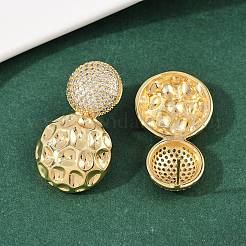 Серьги-гвоздики с цирконом из латуни EJEW-L275-15G-02