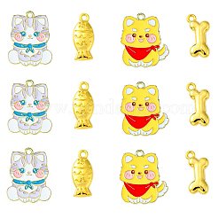 20шт 4 стиля подвески из сплава с эмалью&nbsp;ENAM-CJ0004-48