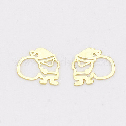 真鍮製カボション  ネイルアートの装飾の付属品  父のクリスマス/サンタクロース  ゴールドカラー  4.5x4.5x0.1mm  約10000個/袋&nbsp;MRMJ-S033-006