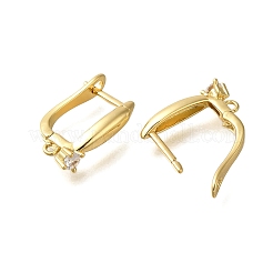 Покрытие стойки латунь микропаве фианит серьги обручи&nbsp;EJEW-H143-12G