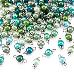 110 Stück 11 Farben Glasperlen runder Verbinder Charms&nbsp;PALLOY-TA00261