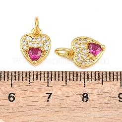 Micro pavé de latón encantos de circonita cúbica rojo violeta medio&nbsp;CU-CBAB3AD-09G-01