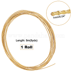 ねじれた四角い銅線  生（メッキなし）  18ゲージ  1mm  約16.40フィート（5m）/バンドル&nbsp;CWIR-WH0012-04G-01