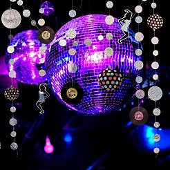 Ahademaker радужные бумажные гирлянды на тему диско HJEW-GA0001-18