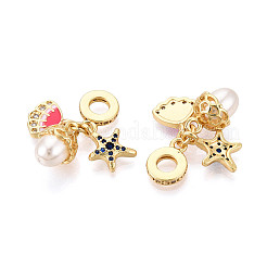 Латунь микропаве прозрачный кубический цирконий европейские подвески с подвесками KK-N271-05G