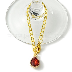Alliage avec décorations de pendentif de tasse en strass de verre à facettes&nbsp;HJEW-JM01788