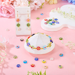 Handgemachte Millefiori Bunte Malerei Perlen Stränge&nbsp;LAMP-TADJ0001-02A