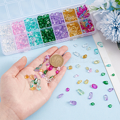 84 г двухцветных прозрачных стеклянных бусин GLAA-GO0001-18