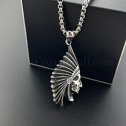 Винтажные ожерелья-подвески унисекс из нержавеющей стали 304 в стиле коренных американцев TX4211