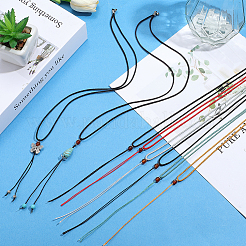 24 шт. 6-х цветное полиэстеровое ожерелье AJEW-SC0003-80