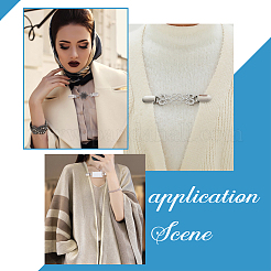 8 шт. 8 стиля прямоугольные зажимы для кардигана из цинкового сплава и страз&nbsp;JEWB-HY0001-39