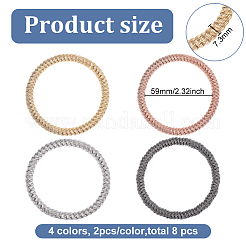 8шт. набор из 4-х цветных стальных проволочных цепочек-браслетов BJEW-BC0001-21