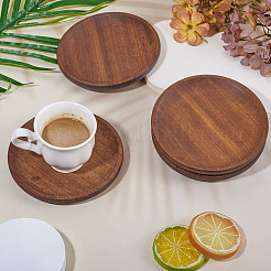 4 tapis de tasse en bois.&nbsp;AJEW-MB0001-18A