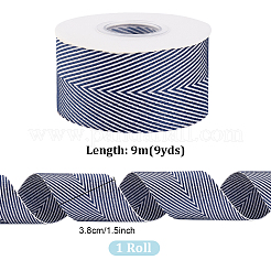ポリエステルリボン  洋服アクセサリー  フラット  ミッドナイトブルー  1-1/2インチ（38mm）  約9.84ヤード（9m）/ロール&nbsp;OCOR-WH0036-83D-04