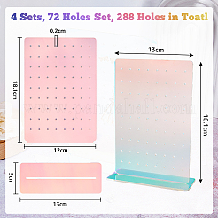 アクリルイヤリングディスプレイスタンド  台座付き  長方形  カラフル  完成品：5x13x18.1cm  約2個/セット&nbsp;EDIS-WH0012-21