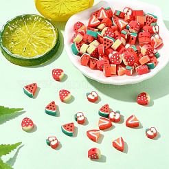 100шт 4 стиля ручной работы бусины из полимерной глины&nbsp;CLAY-YW0002-38