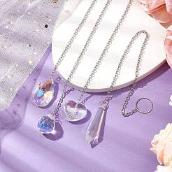 Pendentif décoratif en verre rond&nbsp;HJEW-JM02271
