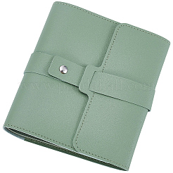 PUレザーイヤリング収納バッグ  イヤリング用のジュエリーロール  長方形  ダークシーグリーン  163x140x33mm&nbsp;AJEW-SP0006-24B