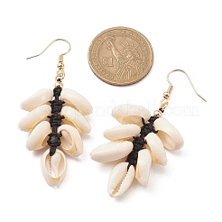 Orecchini pendenti con perline di conchiglia naturale&nbsp;EJEW-JE05333