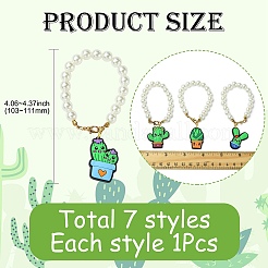 7 шт. 7 стиля подвески для пластиковых стаканчиков в виде кактуса из ПВХ&nbsp;HJEW-CJ0001-19