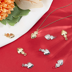 8 шт. 4 подвески из латуни с микропаве из кубического циркония в стиле стойки&nbsp;KK-BBC0012-99