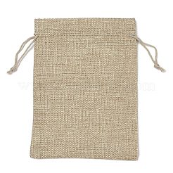 Bolsas de embalaje de arpillera impresas navideñas bolsas con cordón&nbsp;ABAG-Q053-02B-10