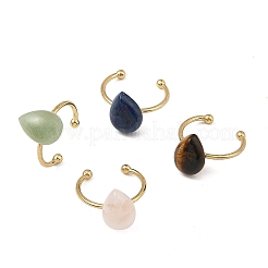 Anillos abiertos tipo brazalete de aventurina verde natural&nbsp;RJEW-JR01105