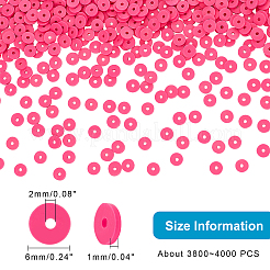 10 нить плоских круглых бусин из полимерной глины ручной работы&nbsp;CLAY-PH0001-44V