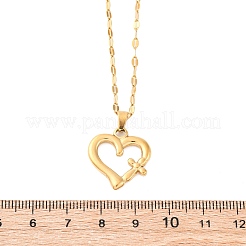 Ожерелье с подвеской из нержавеющей стали 201 для женщин&nbsp;NJEW-F335-02G-02