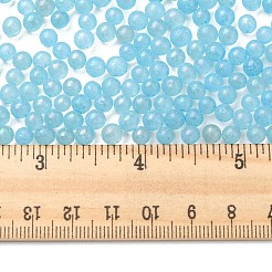 Светящиеся в темноте прозрачные стеклянные круглые бусины GLAA-F124-B07