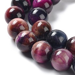 Fili di perline occhio di tigre arcobaleno naturale&nbsp;G-NH0002-A01-C02