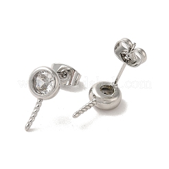 Ohrstecker aus Messing mit Mikropavé-Kubikzirkonia&nbsp;X-EJEW-H128-02P