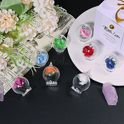 DIY-Sets zur Herstellung runder Anhänger aus Glas- und Messingflaschen&nbsp;DIY-CA0006-75