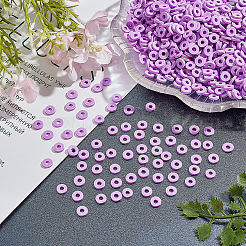 10 нить плоских круглых бусин из полимерной глины ручной работы&nbsp;CLAY-PH0001-44T