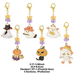 Подвесные украшения из эмали из сплава 6 шт.&nbsp;HJEW-FS00059