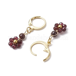 Серьги с застежкой-молнией из натурального смешанного камня EJEW-JE06165