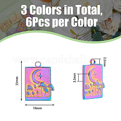18 шт. 3-цветное ионное покрытие (IP) из нержавеющей стали 304&nbsp;STAS-DC0014-07