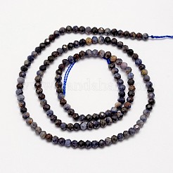天然石アクアマリンビーズ連売り  多面カット  ロンデル  3x2mm  穴：1mm  約169個/連  15.7インチ&nbsp;G-O152-42